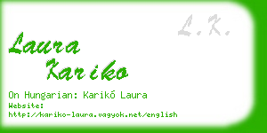 laura kariko business card